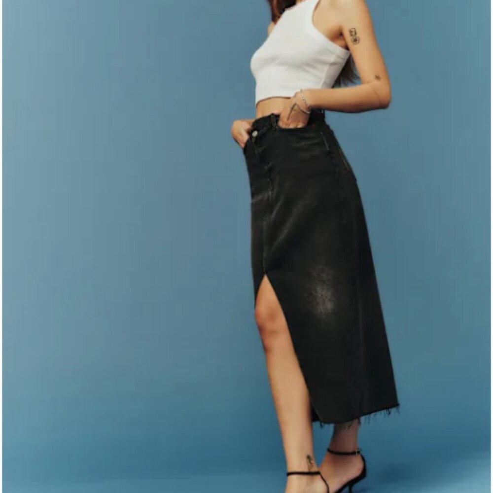 Reformation Long Denim Skirt